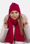 Komplet zimowy damski czapka i szalik SCJ SET-23501-047