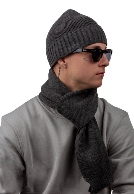 Komplet męski czapka i szalik SCJ SET-23001-002