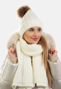 Komplet zimowy damski czapka i szalik SCJ SET-23508-008