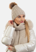 Komplet zimowy damski czapka i szalik SCJ SET-23508-004