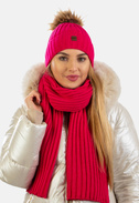 Komplet zimowy damski czapka i szalik SCJ SET-23527-050
