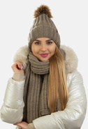 Komplet zimowy damski czapka i szalik SCJ SET-23508-005
