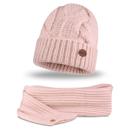 Komplet zimowy damski czapka i szalik SCJ SET-23501-009