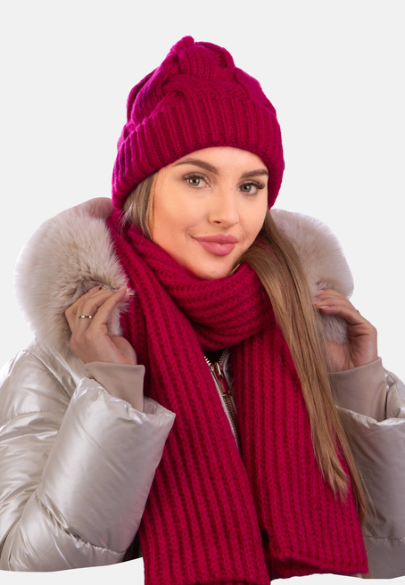 Komplet zimowy damski czapka i szalik SCJ SET-23501-047