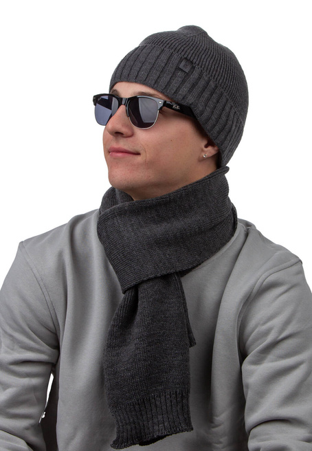 Komplet męski czapka i szalik SCJ SET-23001-002