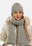 Komplet zimowy damski czapka i szalik SCJ SET-23501-003