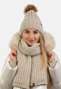 Komplet zimowy damski czapka i szalik SCJ SET-23508-004