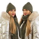 Komplet zimowy damski czapka i szalik SCJ SET-23517-071