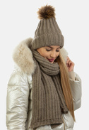 Komplet zimowy damski czapka i szalik SCJ SET-23508-005