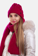 Komplet zimowy damski czapka i szalik SCJ SET-23501-047